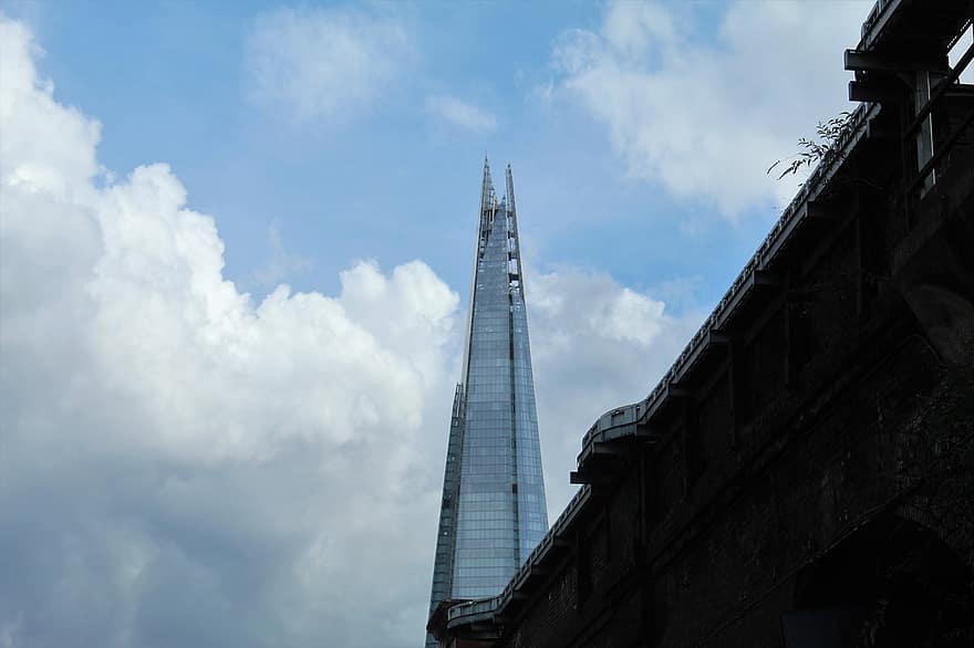 šķembas, Londona, debesskrāpis, ēka, arhitektūra, struktūru, uk, pilsētas, orientieris, tornis
