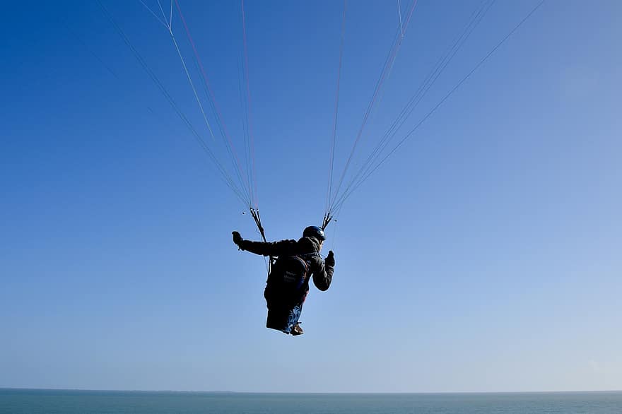 paragliding, nuotykius, dom, laisvalaikis, poilsis, lauke, sklandytuvas, orlaivių, jūros, vyrai, Ekstremalus sportas