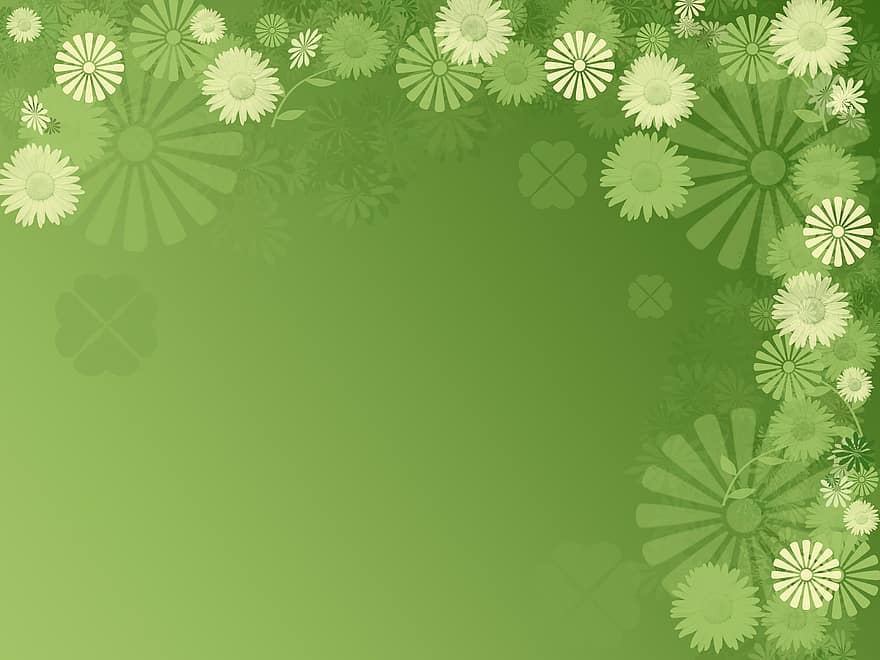 Background, Green, Spring, Easter, Flowers, Abstract, Vectors, Greeting Card, Stationery, Floral