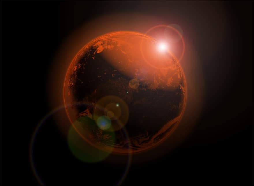 Earth, Red, The Sun, The Background