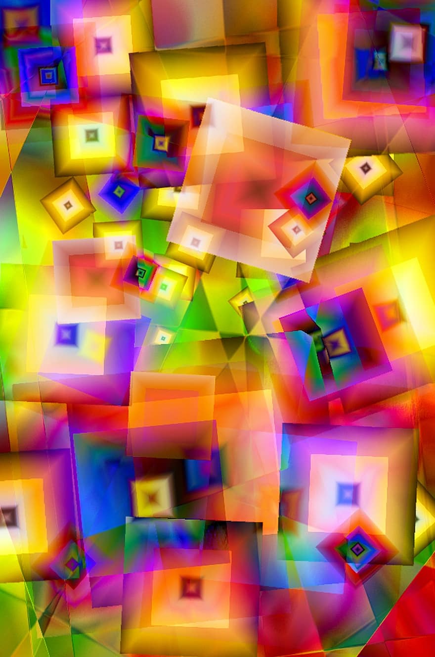 Graphic Art, Abstract Art, Colorful, Squares, Art