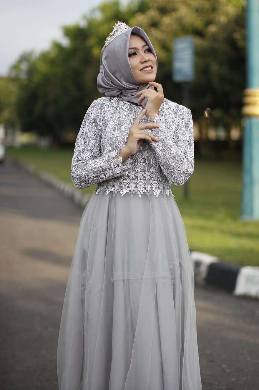 mode hijab, couronne, modèle, Culture, mode, garde-robe, style, Asie, fille, femme, hijab