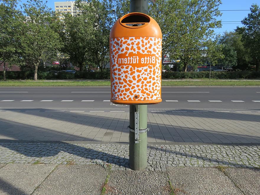 vuilnisbak, alsjeblieft, voeden, dierentuin, berlijn, hoofdstad, schoon, BSR, de schoonmaak in de stad van Berlijn, schoonmaak, weg