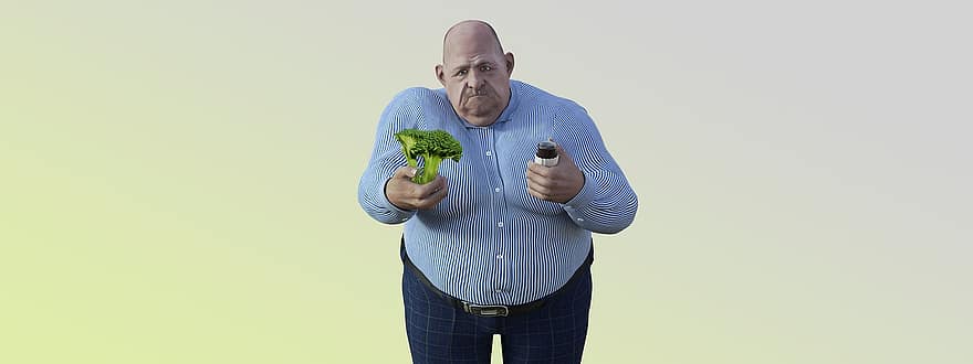 dieta, homem, mordidela, fruta, remover, peso, obesidade, comer, nutrição