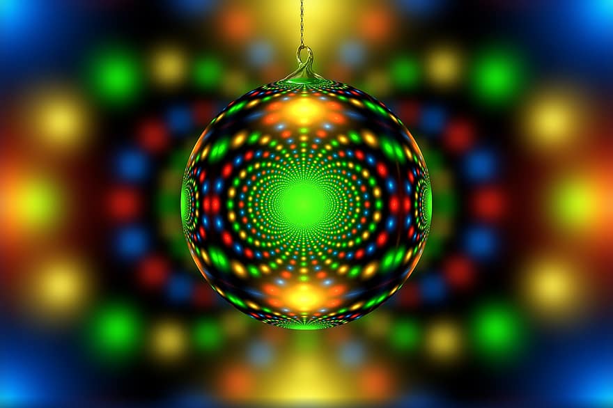 joulu, joulukoriste, fractal, symmetria, kuvio, abstrakti, kaaos, kaoottinen, Kaaosteoria, tietokonegrafiikka, väri-
