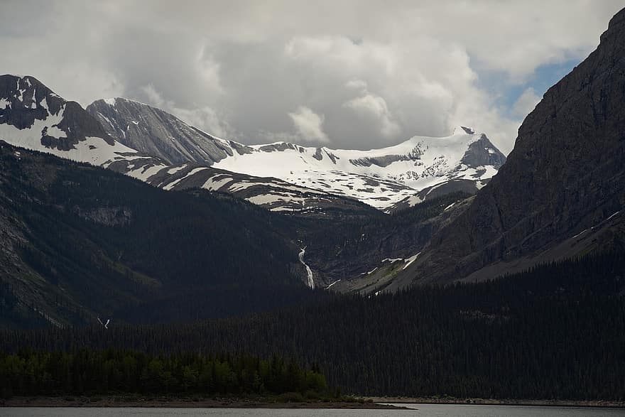 gunung, kananaskis, alberta, Kanada, Taman Provinsi Peter Lougheed, alam, pemandangan, danau, rockies, di luar rumah, air terjun