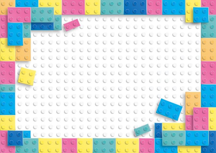 Lego, Pastel, Building Blocks, Children Background, Scrapbooking, Cute, Lego Frame, Frame, Blocks, Babies, Boy