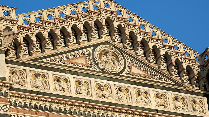 церква, архітектура, мистецтво, фасад, Флоренція