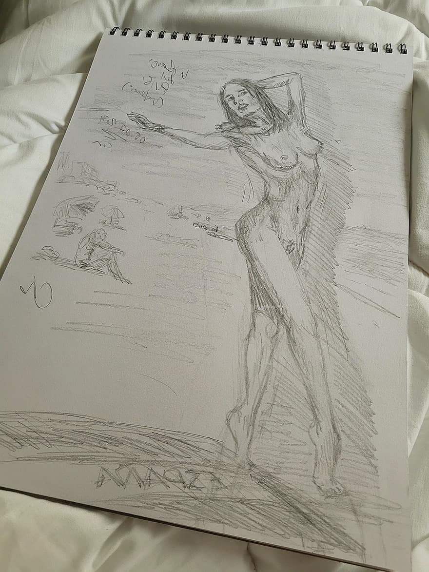 Nude Woman, Nude Portrait, Nude Drawing, Art, Artwork, Sketch, Not Safe For Work