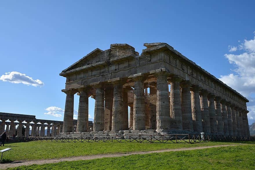 Paestum, świątynia, gruzy, architektura, znane miejsce, stare ruiny, historia, kolumna architektoniczna, archeologia, stary, starożytny