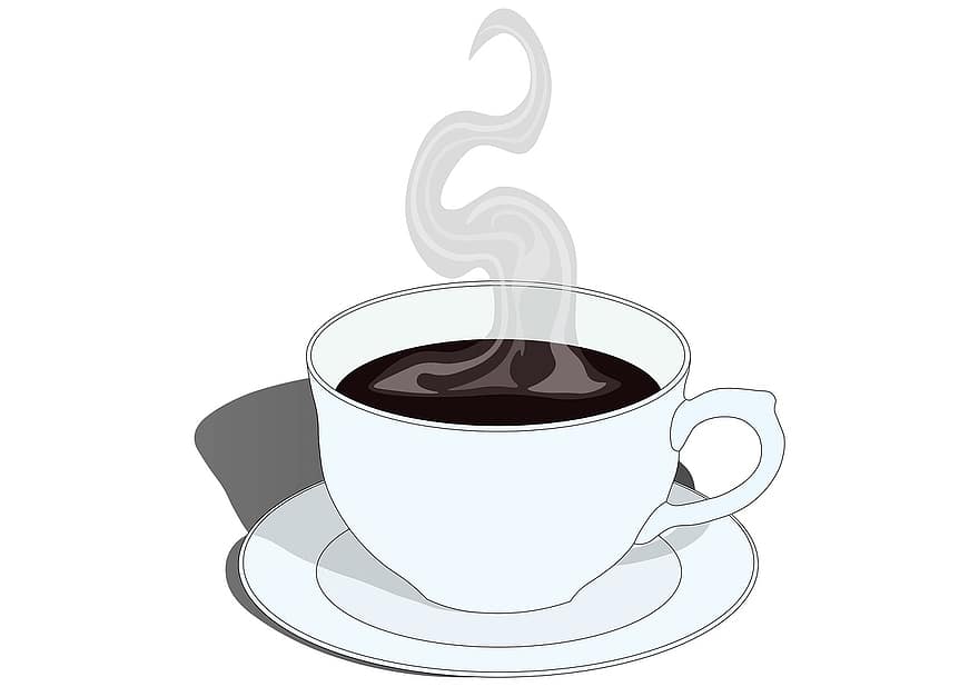 Kawa, kofeina, drink, napój, rysunek, naszkicować, Puchar, Espresso