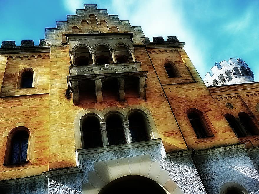 kasteel neuschwanstein, Beieren, Duitsland, dromerig, facade, koning ludwig de tweede, gebouw, architectuur, koning van Beieren, allgäu, geschiedenis