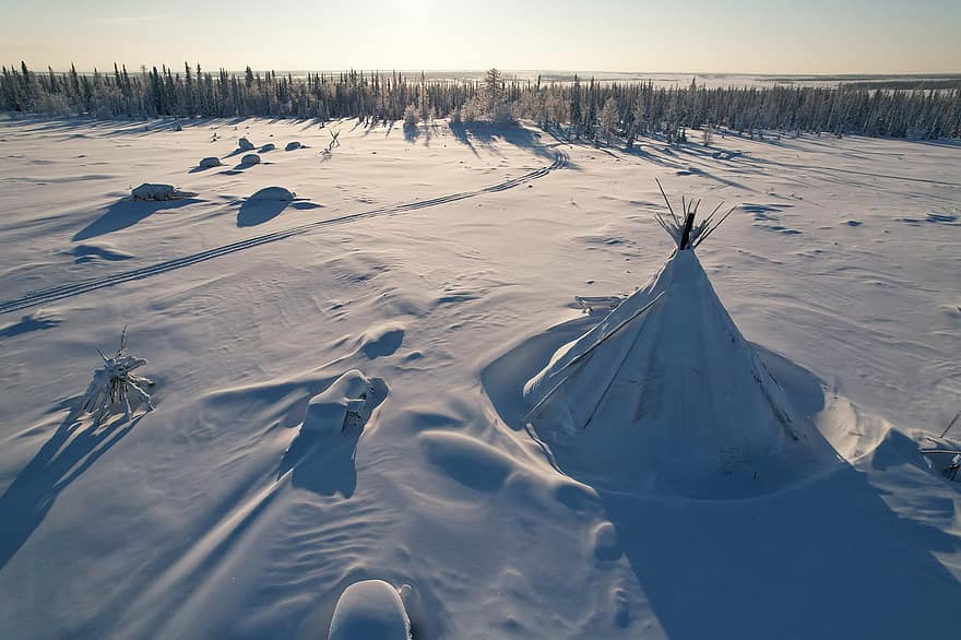 Salekhard, zăpadă, iarnă, regiunea polară, cerc arctic, Siberia, tundră, Yamal, Regiunea arctică