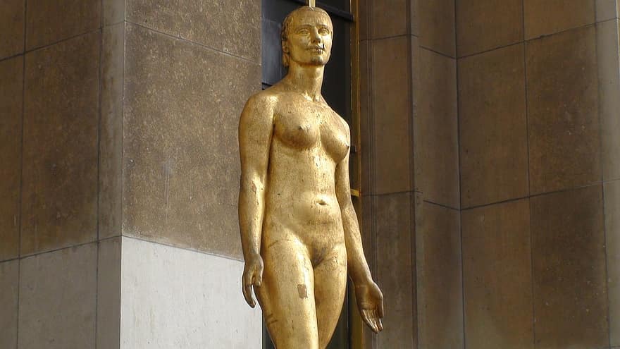 Párizs, Franciaország, szobor, szobor nő, hely du trocadero