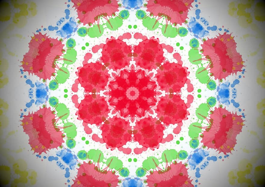 Rosette, Mandala, Kaleidoskop, bunter Hintergrund, bunte Tapete, Ornament, Tapete, Dekor, dekorativ, symmetrisch, Textur