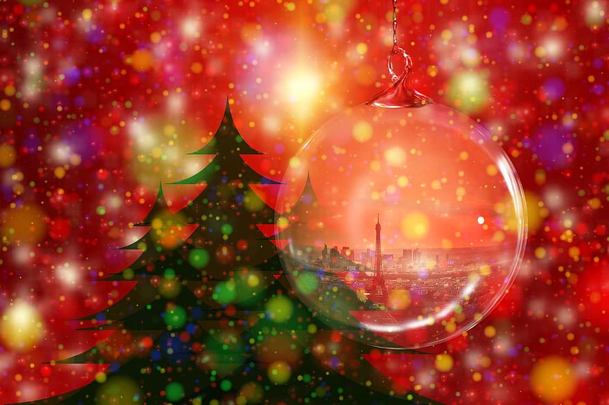 palla, ornamento di Natale, albero, Natale, albero di Natale, stella, sfondo, periodo natalizio, vigilia di Natale, Avvento, biglietto d'auguri