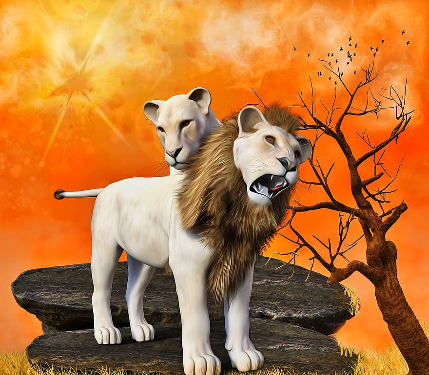 Löwe, Löwin, Tierwelt, Raubtier, Afrika, Tier, Natur, Katze, Fleischfresser, große Katze, weiblich