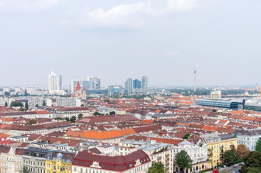 városkép, utazás, idegenforgalom, Bécs, Ausztria, építészet