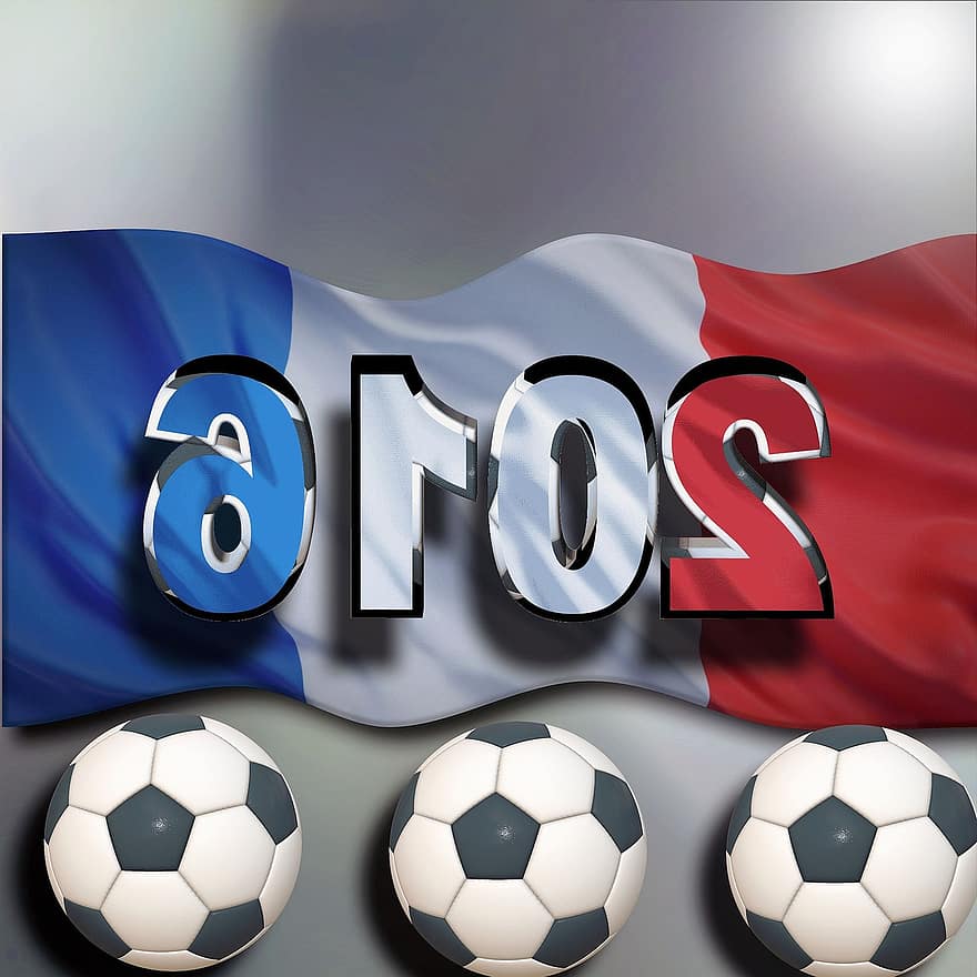 mistrzostwa Europy, piłka nożna, Francja, piłka, okrągły, czerwony, biały, niebieski, mecz piłki nożnej, em
