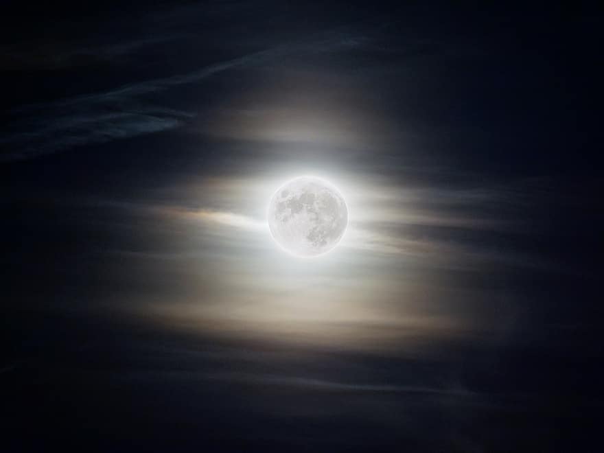 måneskinn, lune, Super Lune, nuit, natt