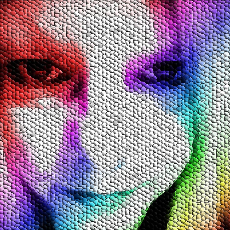 Mosaic, Female, Face, Abstract, Woman, Human, Person, Portrait, Adult, People, Girl