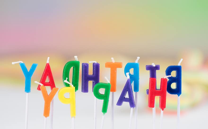 aniversari, fons, borrosa, text, festa, de colors, multicolor, vela, celebració, esdeveniment social, flama
