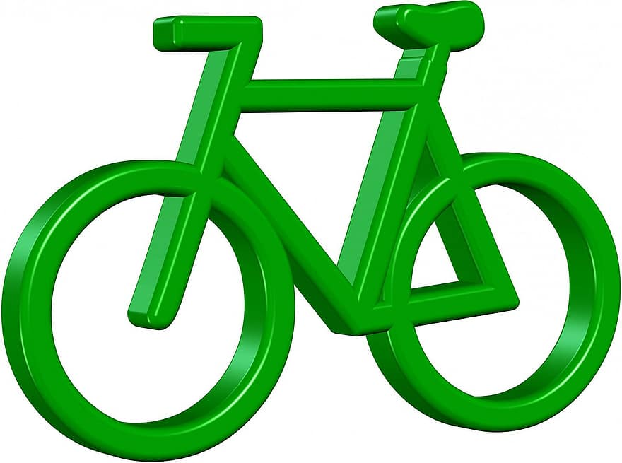 จักรยาน, การขี่จักรยาน, สีเขียว, ที่เหยียบ, ประหยัด, โลก, เป็นมิตรกับสิ่งแวดล้อม, มลพิษ, การรีไซเคิล, สัญลักษณ์, รีไซเคิล