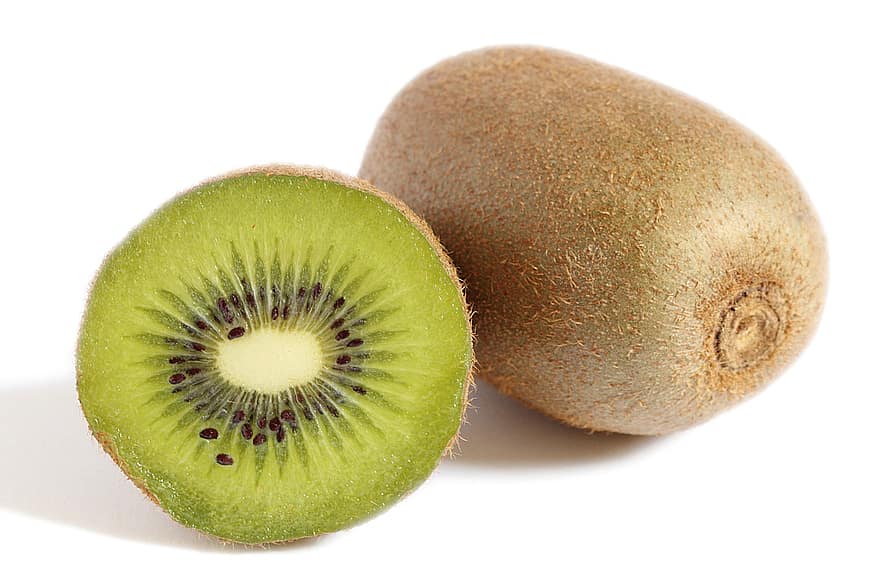 Kiwi, Obst, Dessert, Frühstück, gesund, Diät, Vitamine, Süss, köstlich, natürlich, weißer Hintergrund