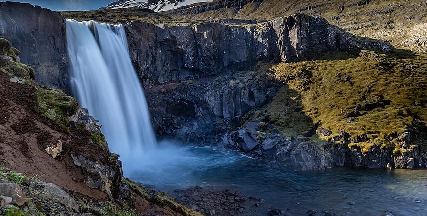 водоспад, Ісландія, краєвид, природи, мальовничий, скеля