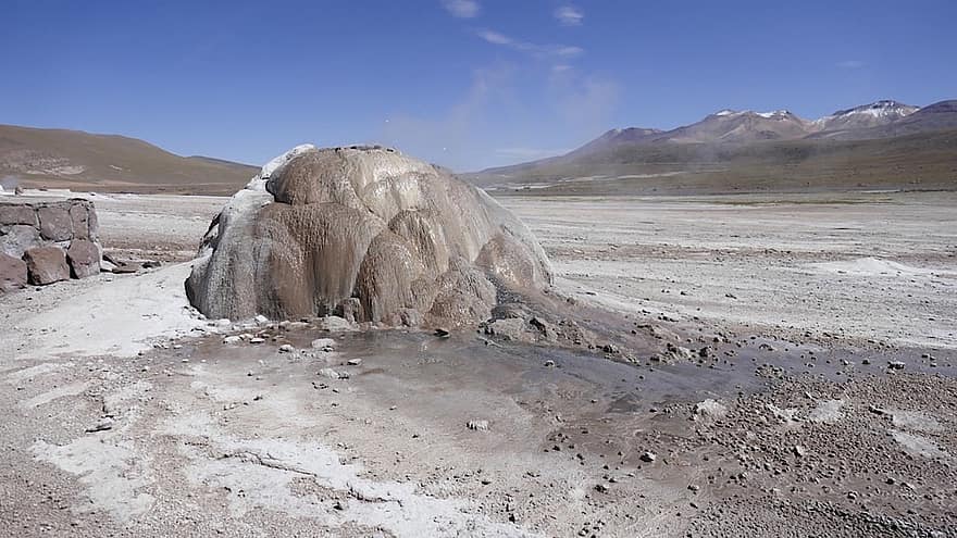 geyser, désert, les montagnes, tatio, San Pedro de Atacama, paysage, Montagne, le sable, Voyage, été, bleu