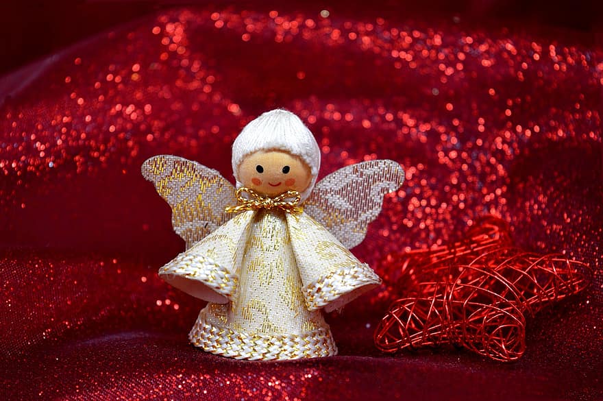anioł, Boże Narodzenie, dekoracja, ornament, wakacje, pora roku, uroczystość, zimowy, prezent, tła, zabawka