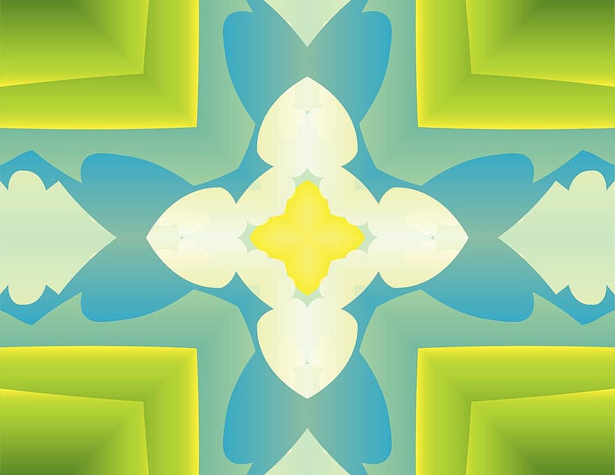 modelį, fractal, ekologiškas, žalias, mėlyna, gėlė