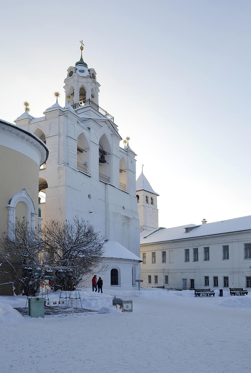 templo, Iglesia, Yaroslavl, invierno, arquitectura