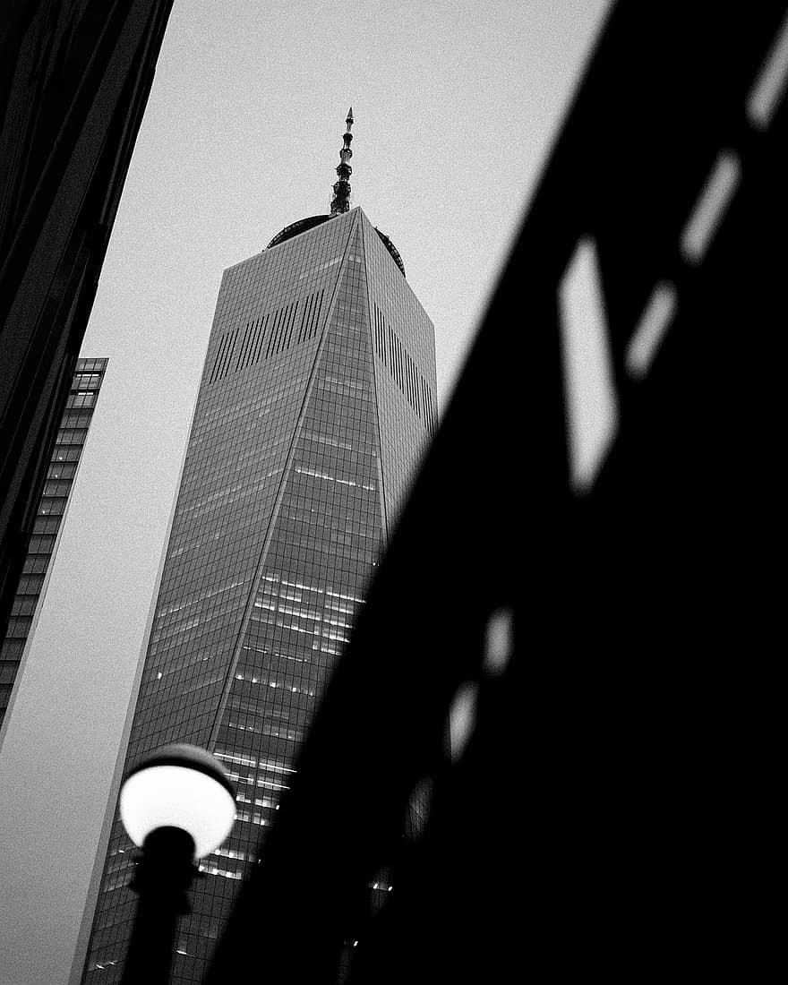 Ню Йорк, пътуване, Световен търговски център, архитектура, градски пейзаж, тапети, небе, небостъргач, Черно и бяло, външна сграда, изградена конструкция