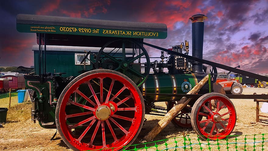 motor a vapor, automóvel, steampunk, locomotiva, carro, veículo, industrial, velho, clássico, vintage