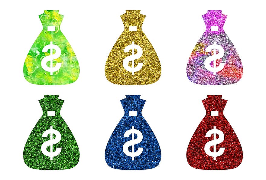 Money, Money Bags, Dollars, Glitters, Pattern, Dollar Signs, Design, Bags, Currency, Clip Art, Stickers