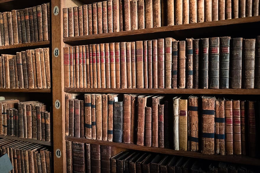 本、書棚、古い、読む、古書、本の虫、骨董品、としょうかん、文献、知識、教育