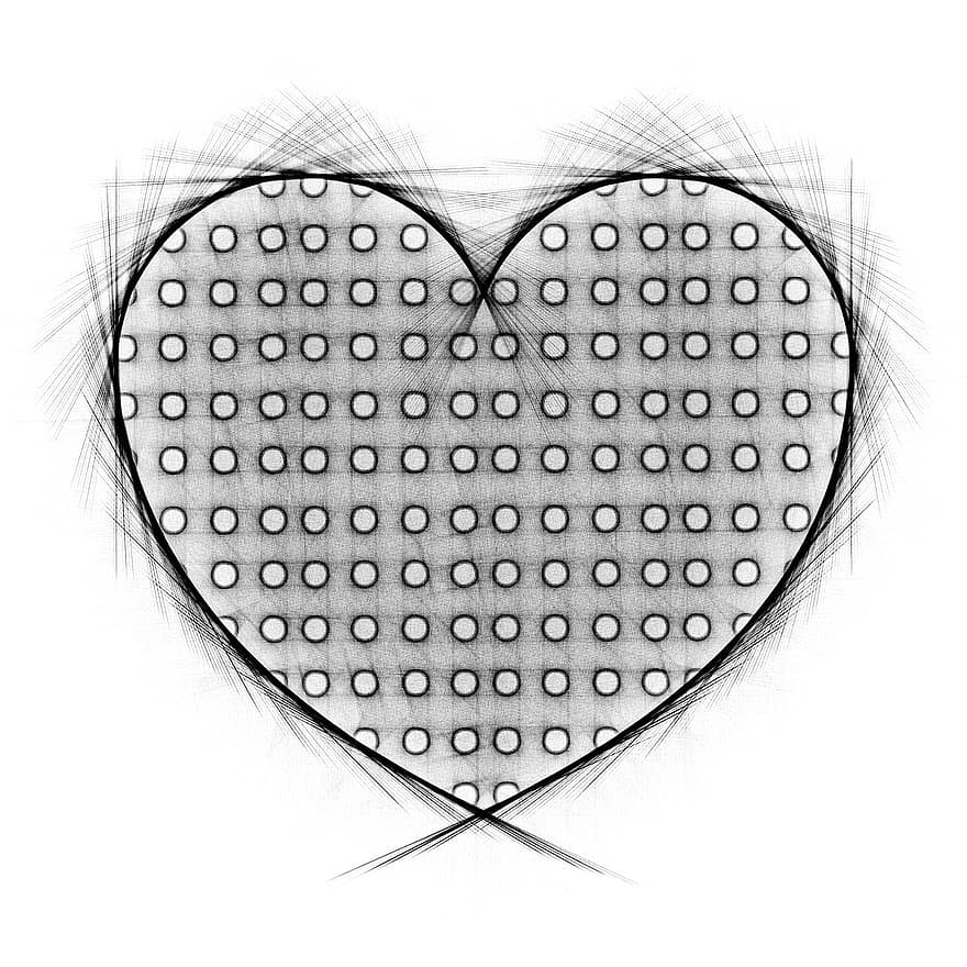 hjerte, kjærlighet, valentine, romanse, tegning