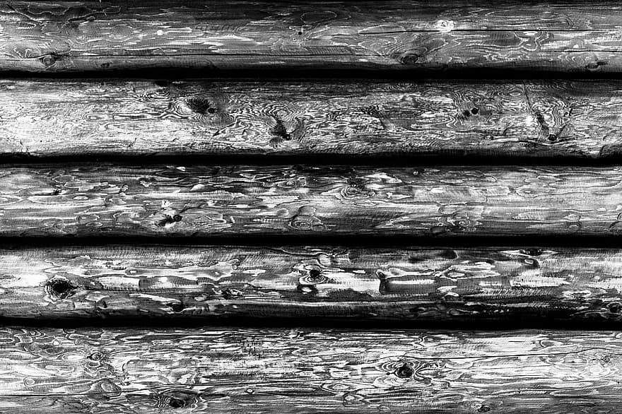 hout, logs, muur, zwart en wit, hut, chalet, houten, net, structuur