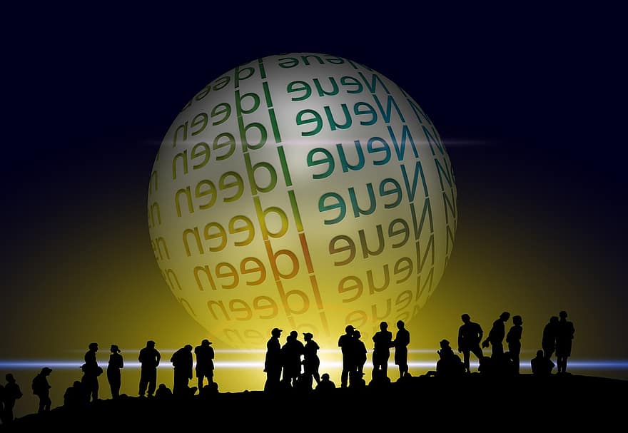 Personal, Ball, Idea, Innovative, New, Modern, Group, Human, Community, Silhouettes, Group Of People