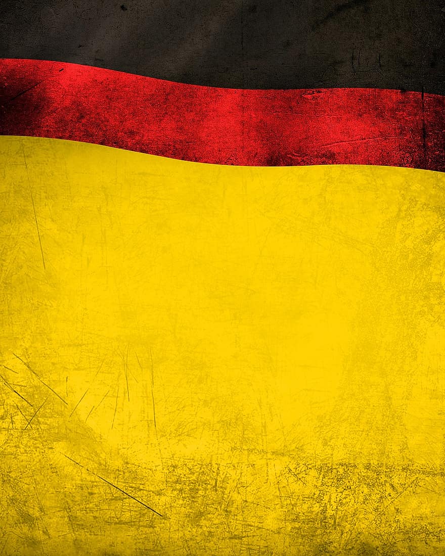 Duitse vlagkleuren, Duitse achtergrond, Duitsland, gele achtergrond