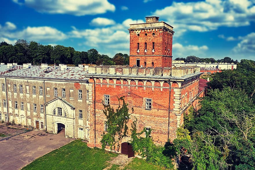 Fortaleza de Modlin, viagem, turismo, fortaleza, história, Polônia, em nowy dwór mazowiecki, arquitetura, velho, exterior do edifício, tijolo