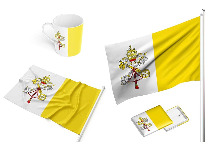 saint voir, Voir de Rome, Siège Apostolique, Drapeau du Saint-Siège, drapeau, bannière