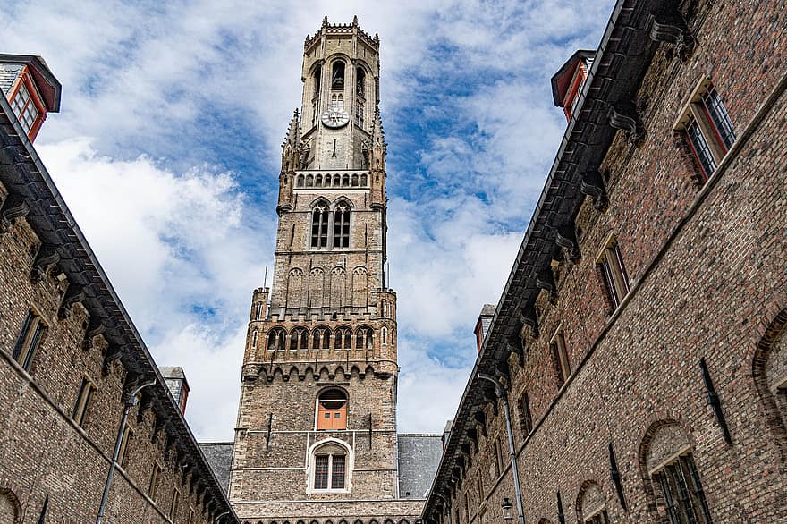 Bruges, башня, Бельгия, исторический центр, средний возраст