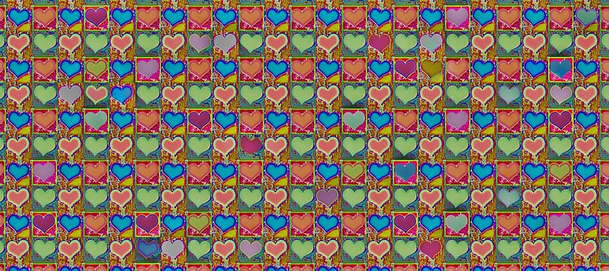 Pattern, Heart, Love, Background, Valentine's Day, Greeting Card, Postcard, Abstract, Romance, Structure, Stacked Together
