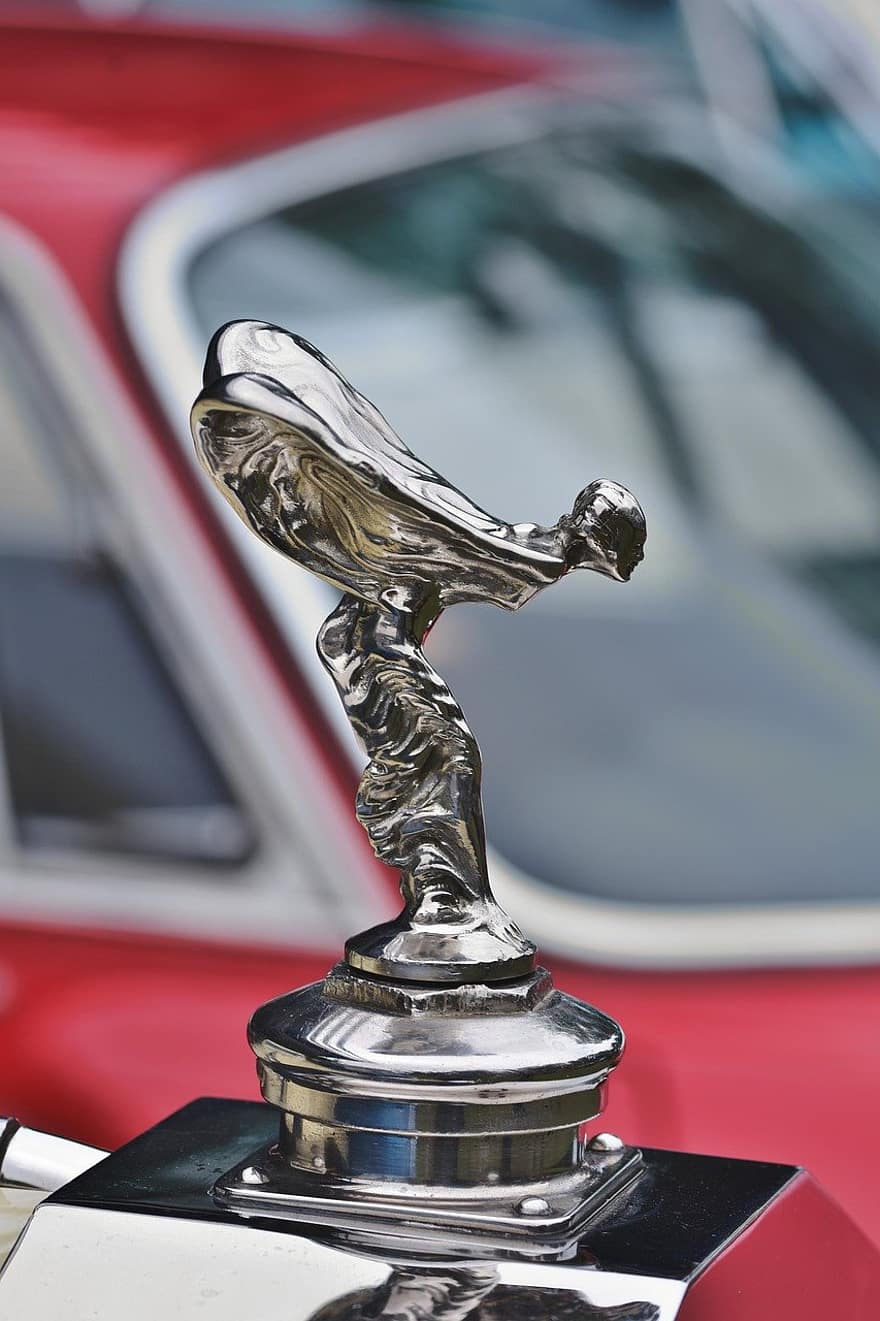 Rolls-Royce, huppu koriste, antiikki-auto, auto, ylellisyys, kuljetus, maa-ajoneuvo, kiiltävä, lähikuva, kromi, menestys