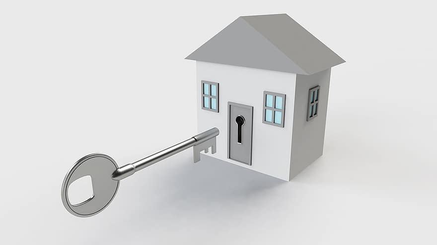 llave, casa, llaves de casa, inmuebles, real, hipoteca, seguridad, venta, propiedad, negocio, préstamo
