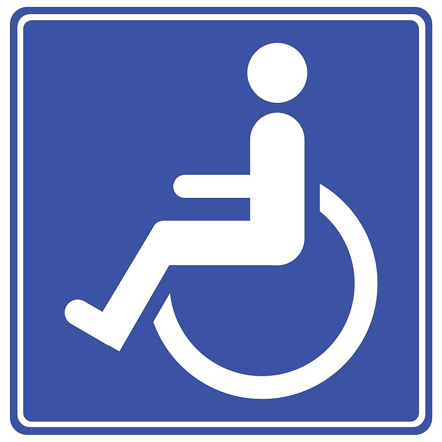 pääsy, saavutettavuus, kunniamerkki, sininen, hoito, tuoli, vammaisuus, Poista käytöstä, liikuntarajoitteinen, haitta, vammainen