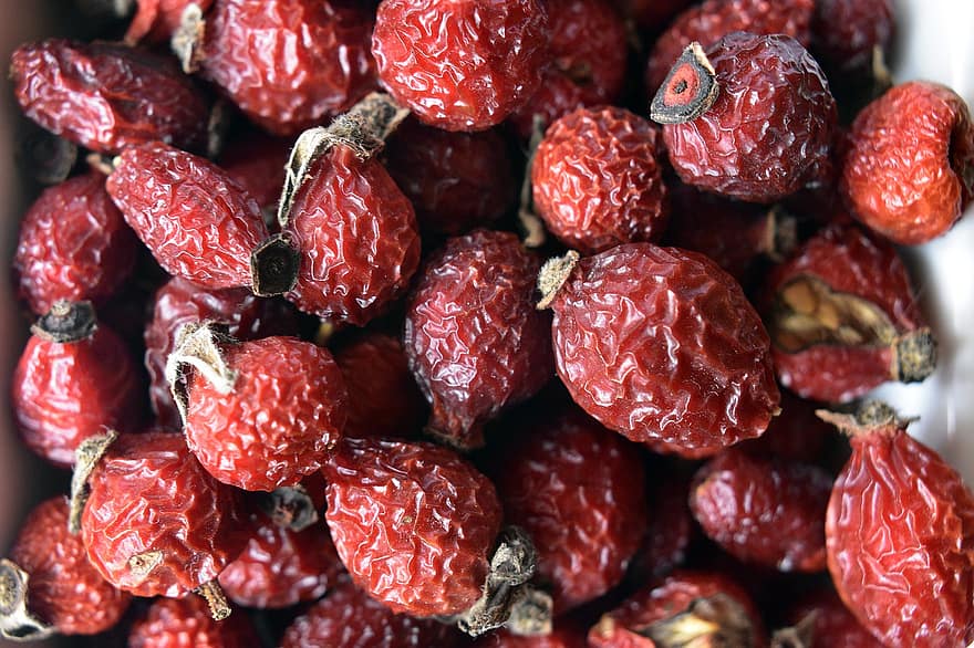Rosehips, Dried Rosehips, Rosehip Berries, fruit, food, close-up, organic, healthy eating, backgrounds, berry fruit, freshness