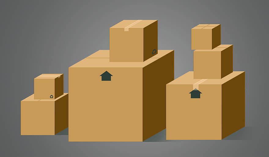 кутия, картон, картонена кутия, контейнер, опаковки, движещ се, ход, пакет, двигател, купчина, Подредени кутии